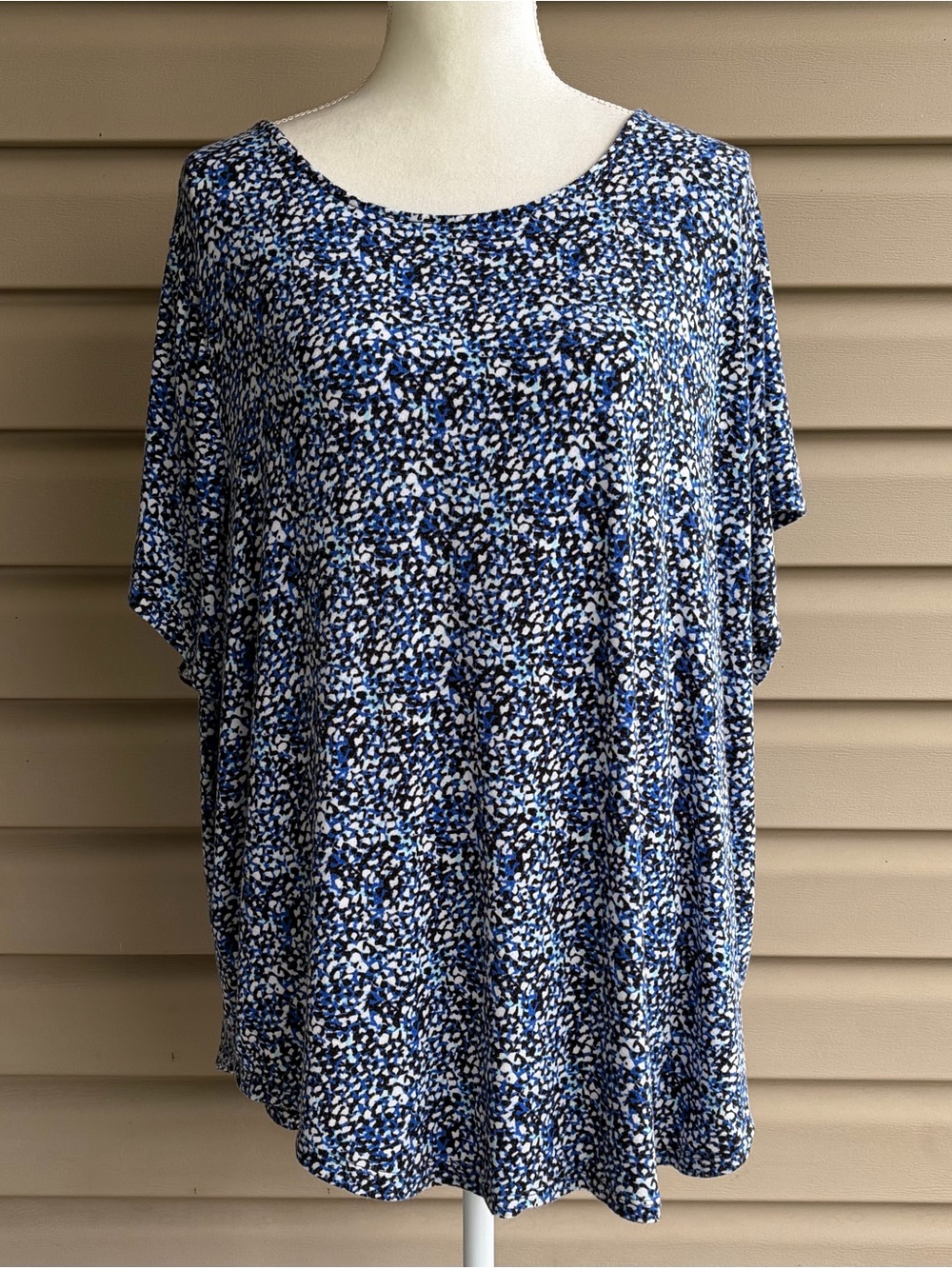 •Philosophy•  Blue Abstract Print Knit Tunic Top - Size 3X